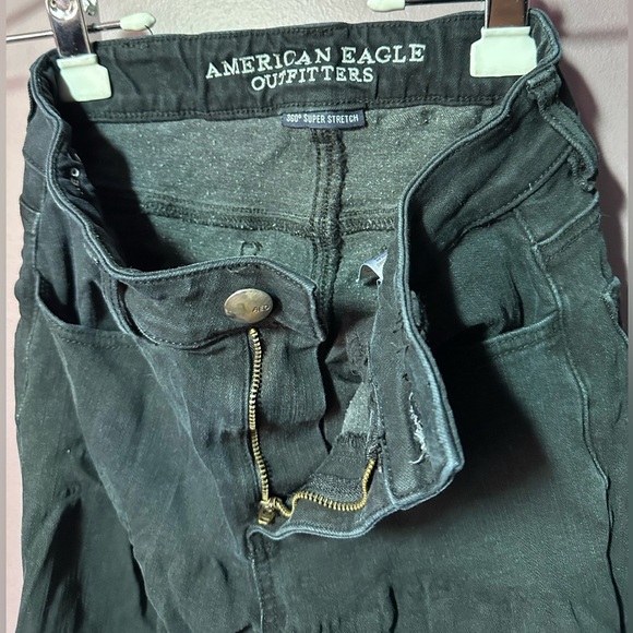 American Eagle Outfitters Women's Dark Gray Super Stretch Jeggings - Picture 2 of 5